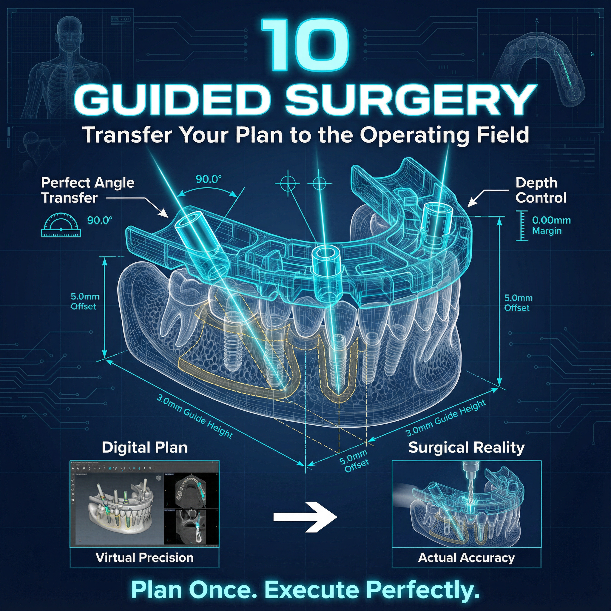 Digital dentistry guided surgery with exocad surgical planning for precise implant placement