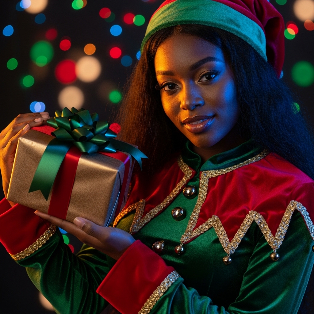 Elf with Present