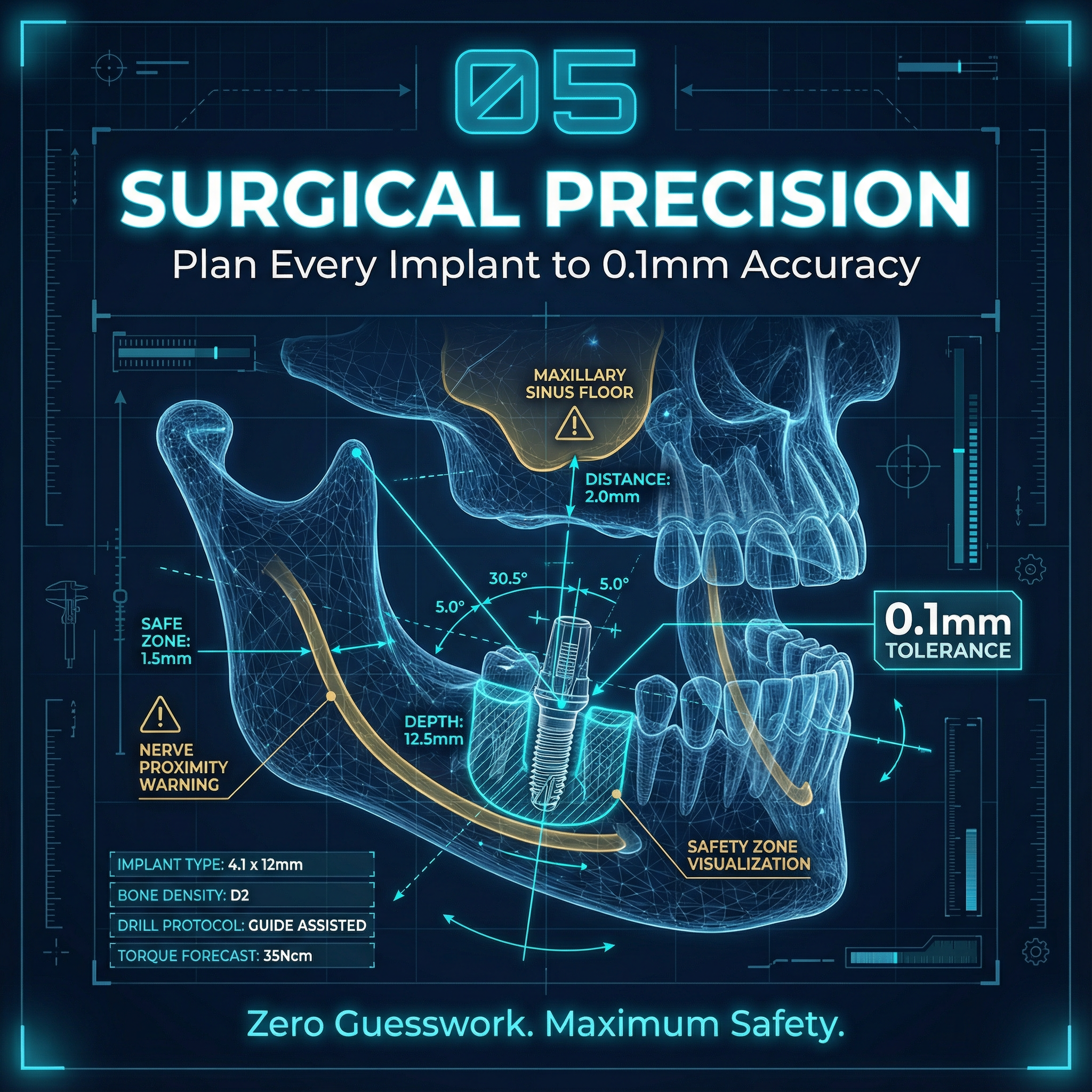 Implant precision planning in a digital dentistry workflow